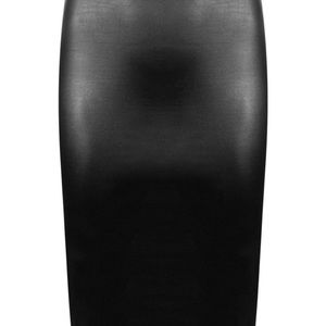 Black faux leather midi skirt from BooHoo